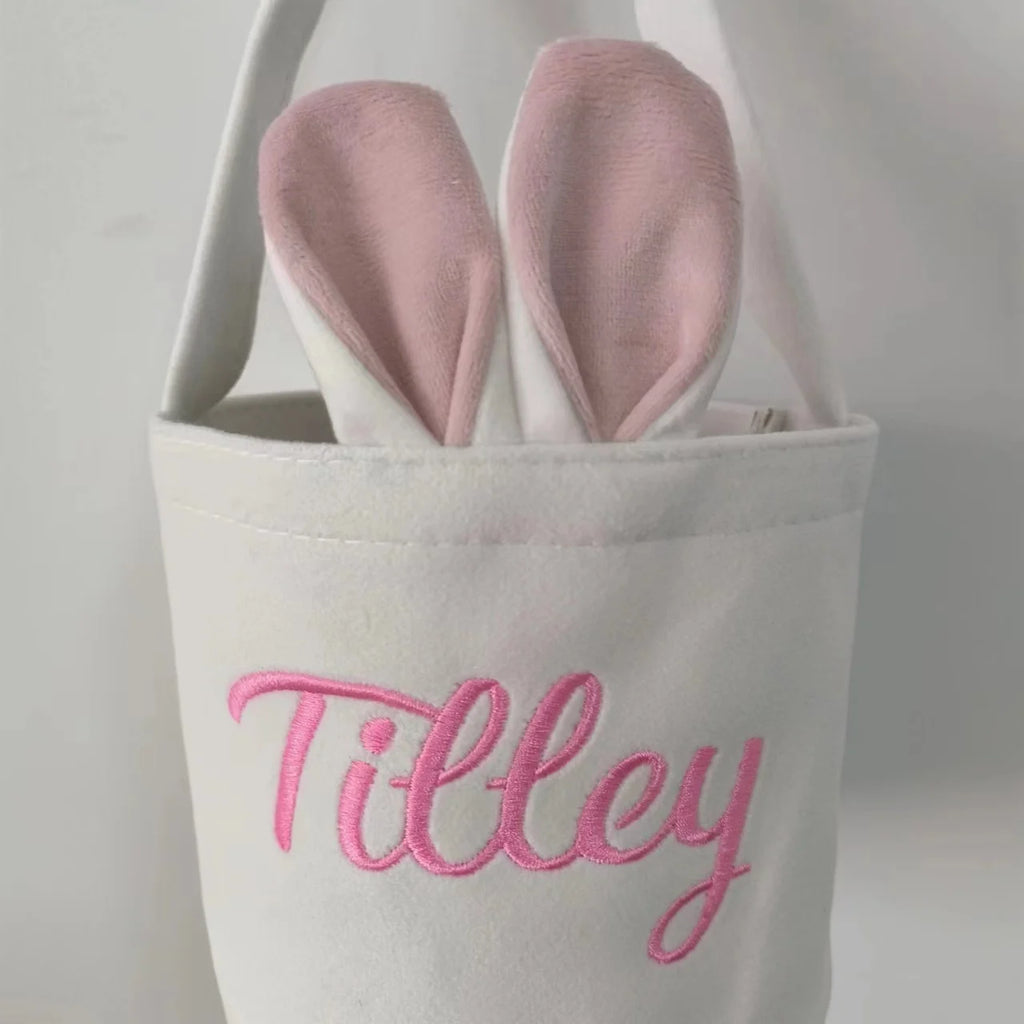 Embroidered Personalised Easter Egg Hunt Basket