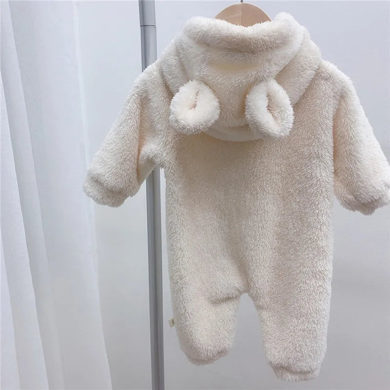 Colour Bear Ear Fleece Romper