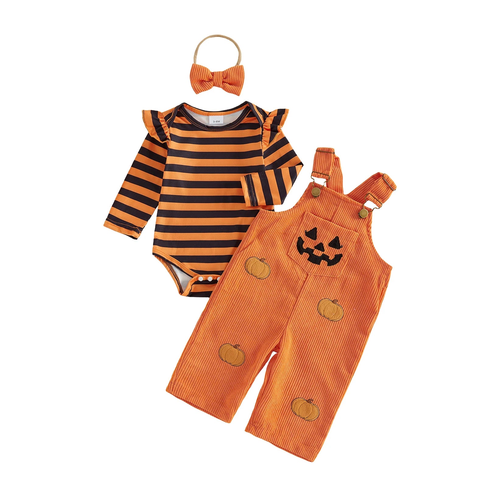 Pumpkin Dungarees Set