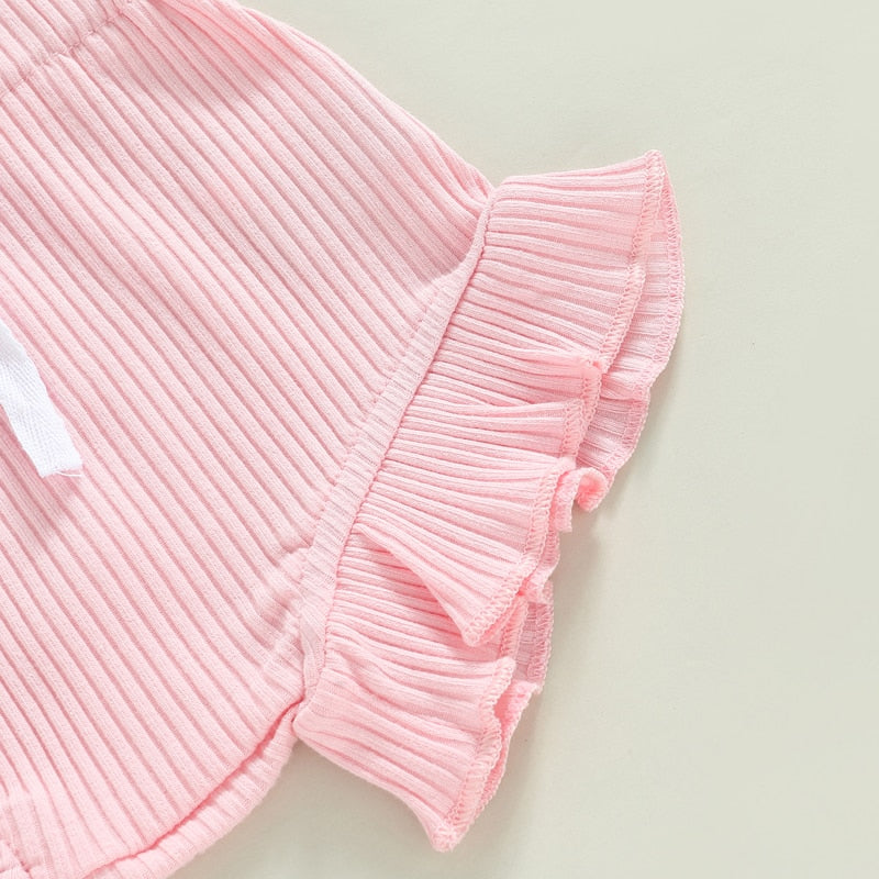 Cotton Candy Ribbed Ruffle Set