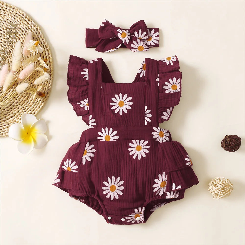 Daisy Ruffle Romper & Headband