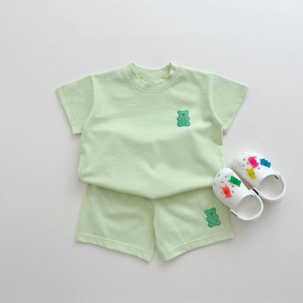 Gummy Bear Embroidered Tee & Shorts Set