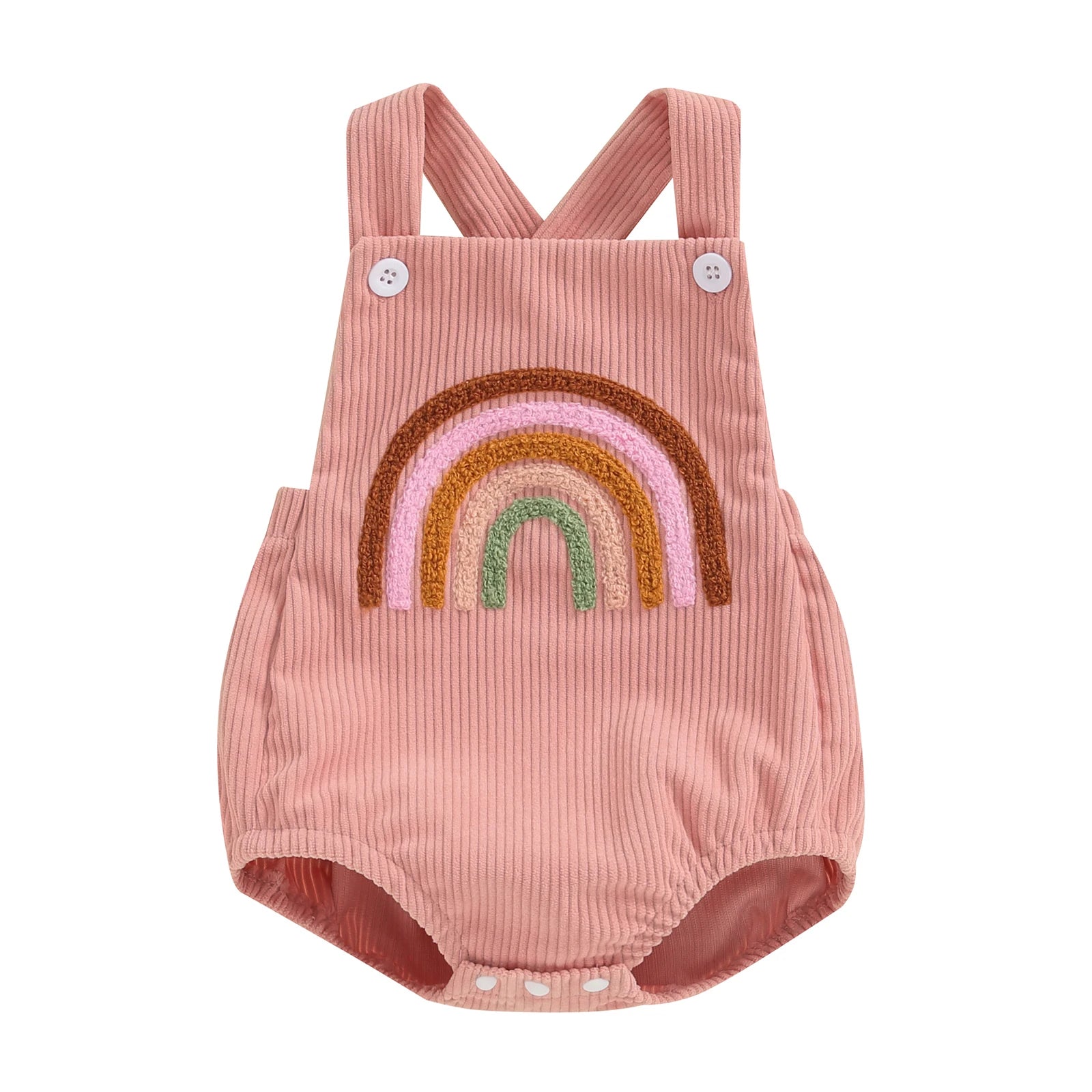 Corduroy Rainbow/Strawberry Romper