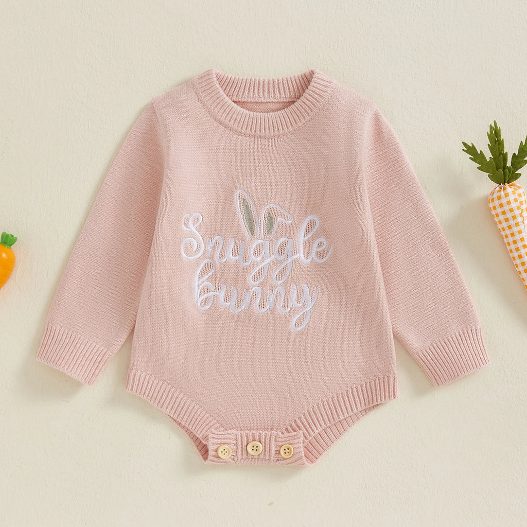 Snuggle Bunny Embroidery Romper