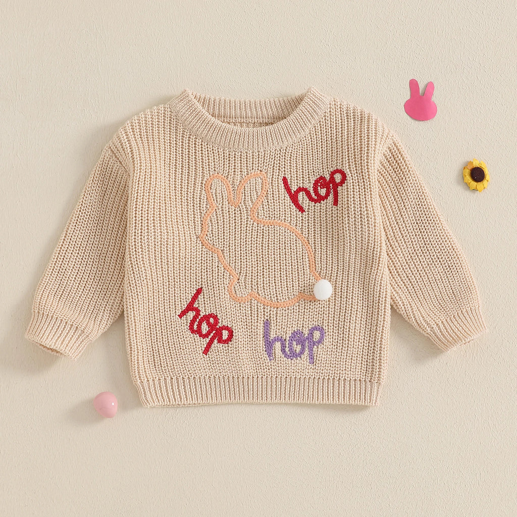Hop Hop Hop Embroidery Pullover