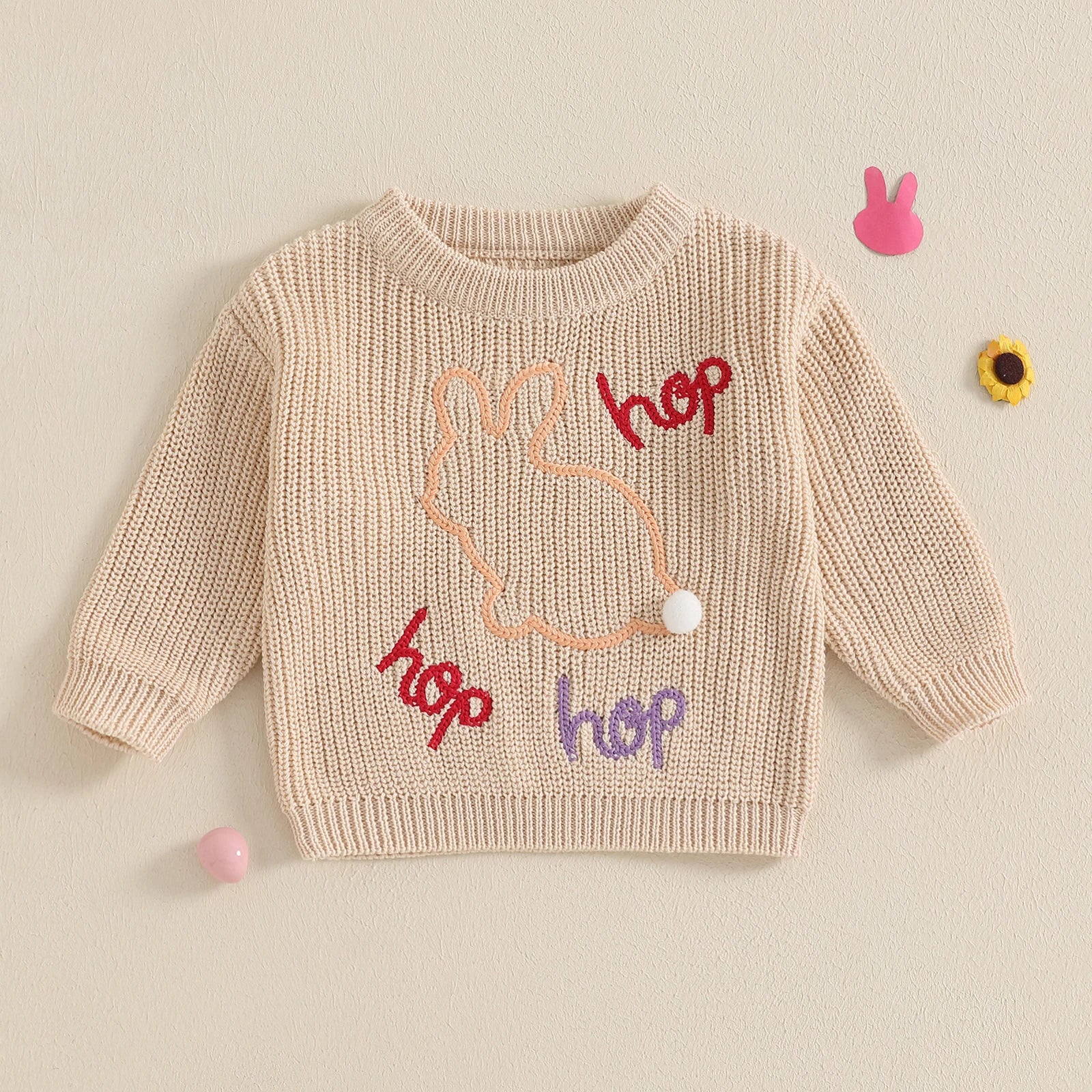 Hop Hop Hop Embroidery Pullover