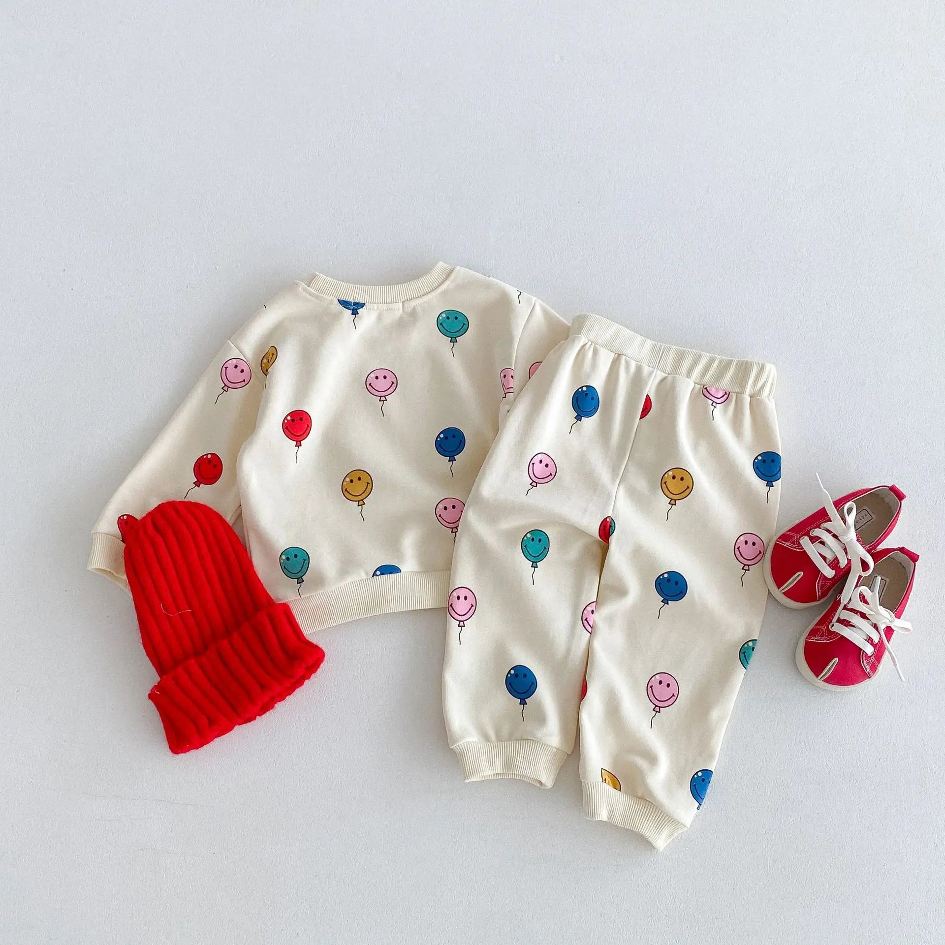 Smiley Balloon Print Tracksuit