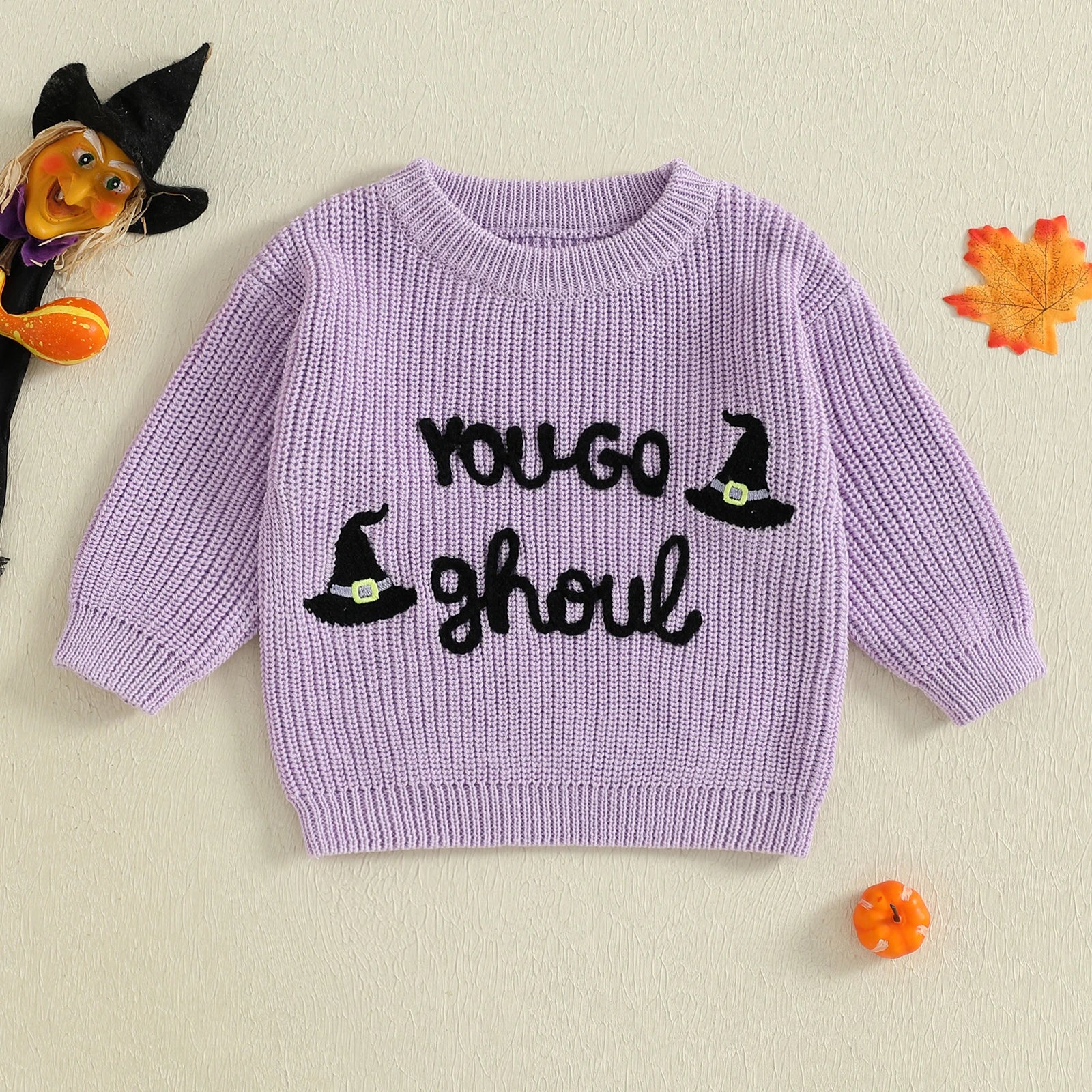 You Go Ghoul Embroidery Pullover