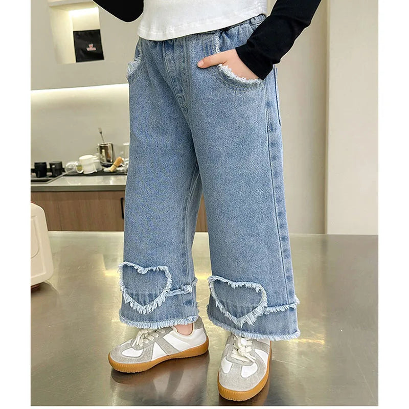 Frayed Love Heart Jeans