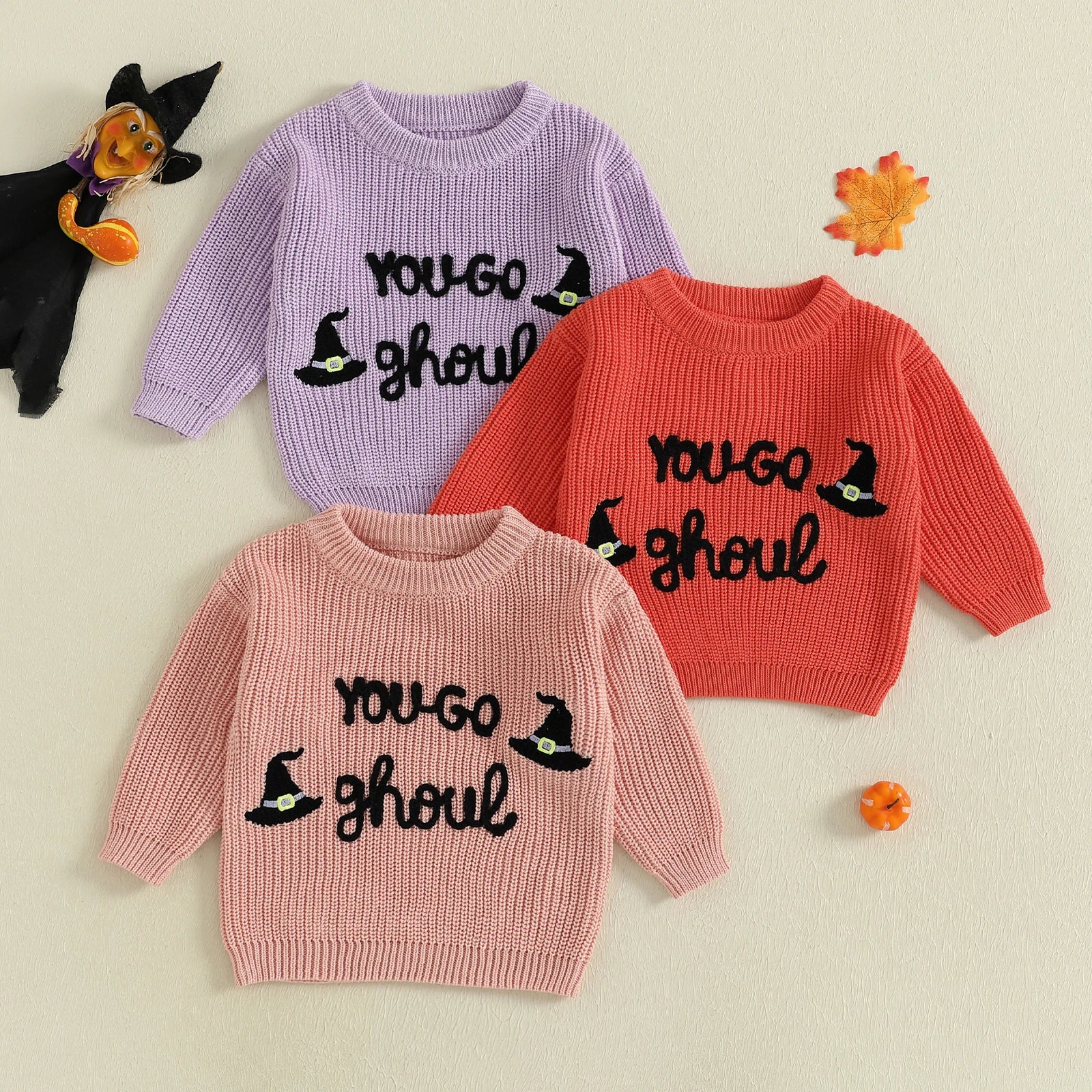 You Go Ghoul Embroidery Pullover