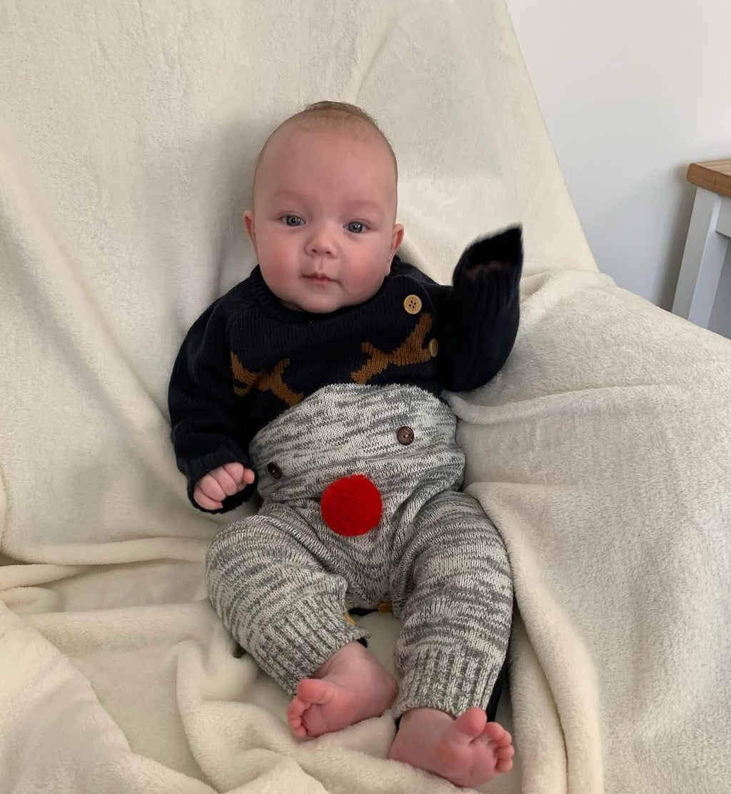 Rudolph Reindeer Knit Romper