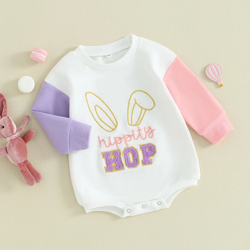 Hippity Hop Embroidery Romper