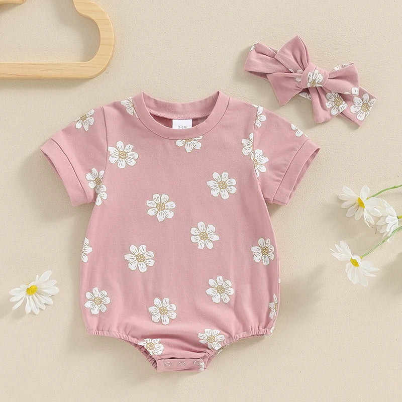 Tiny Daisy Print Bodysuit & Headband
