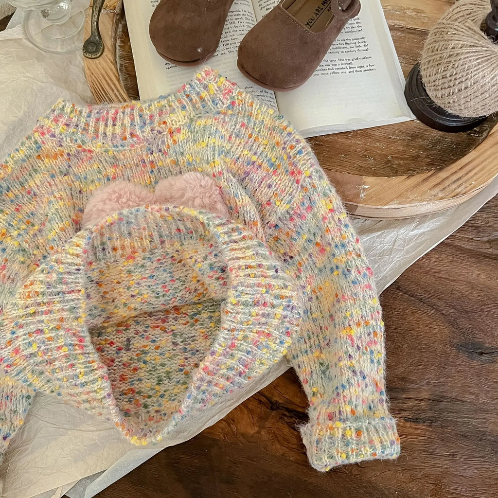 3D Speckled Rainbow Knit Jumper