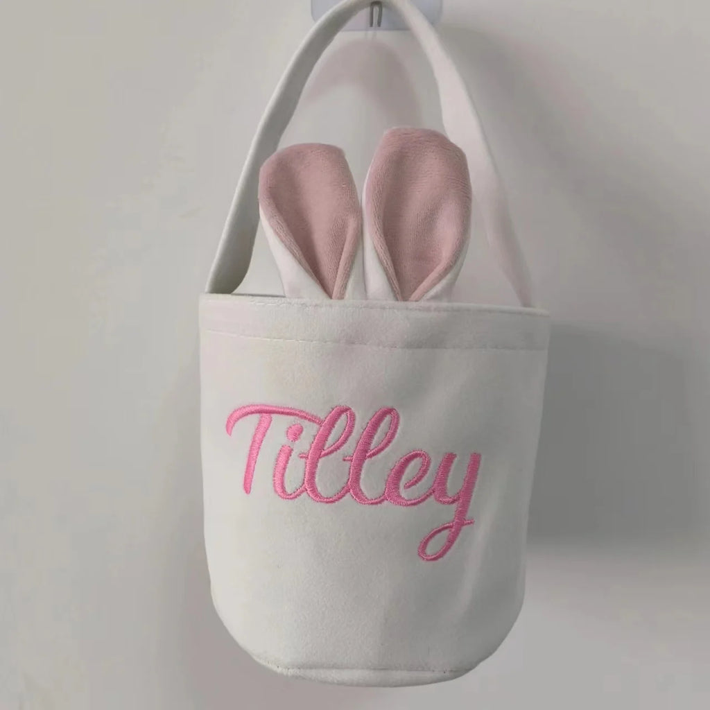Embroidered Personalised Easter Egg Hunt Basket