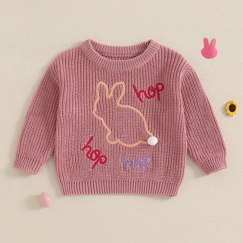 Hop Hop Hop Embroidery Pullover
