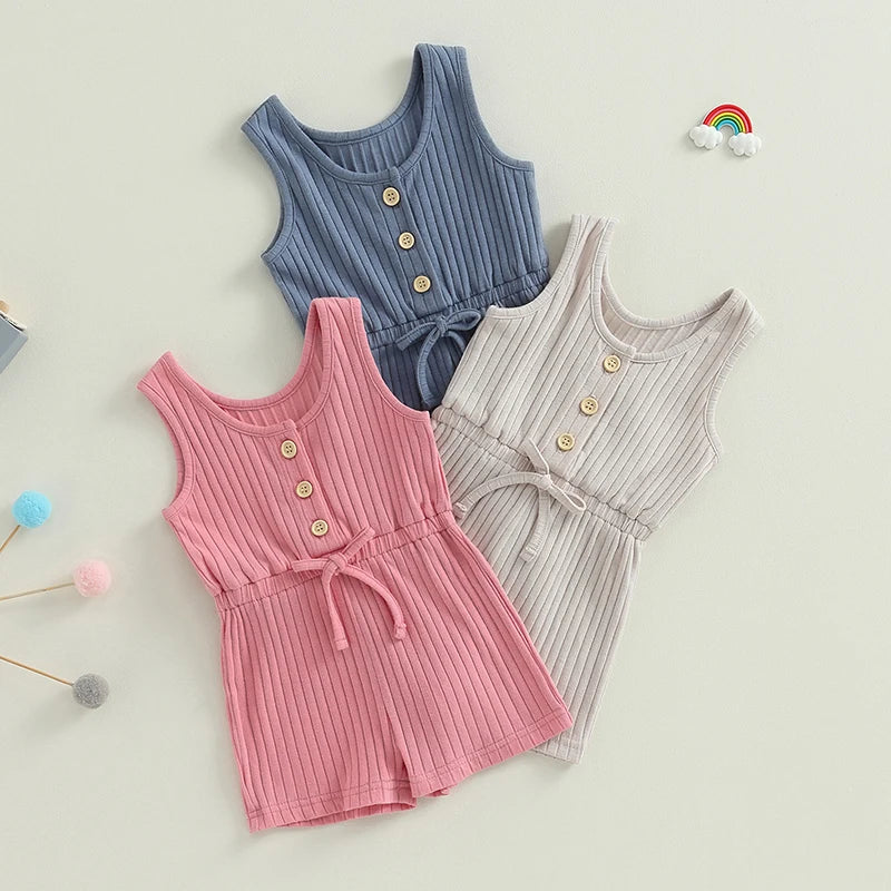 Ribbed Tie-Waist Playsuit