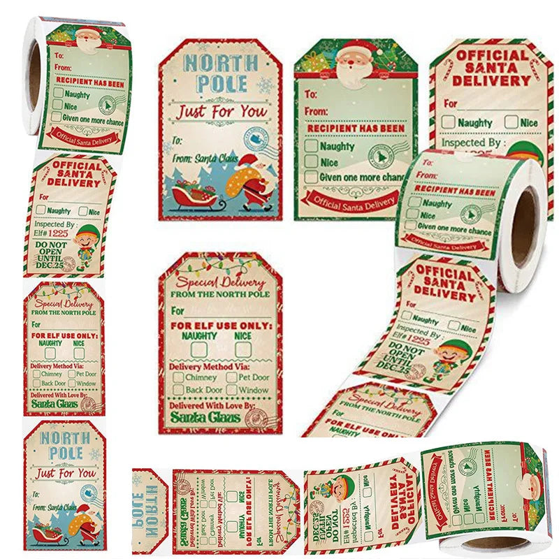 Santa's Special Delivery Roll Stickers