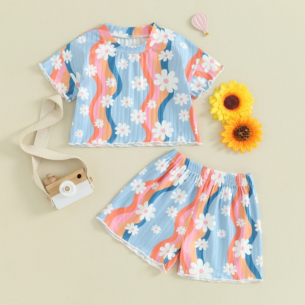 Flower Power Tee & Shorts Set