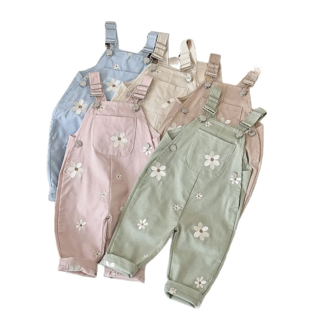 Daisy Embroidery Dungarees