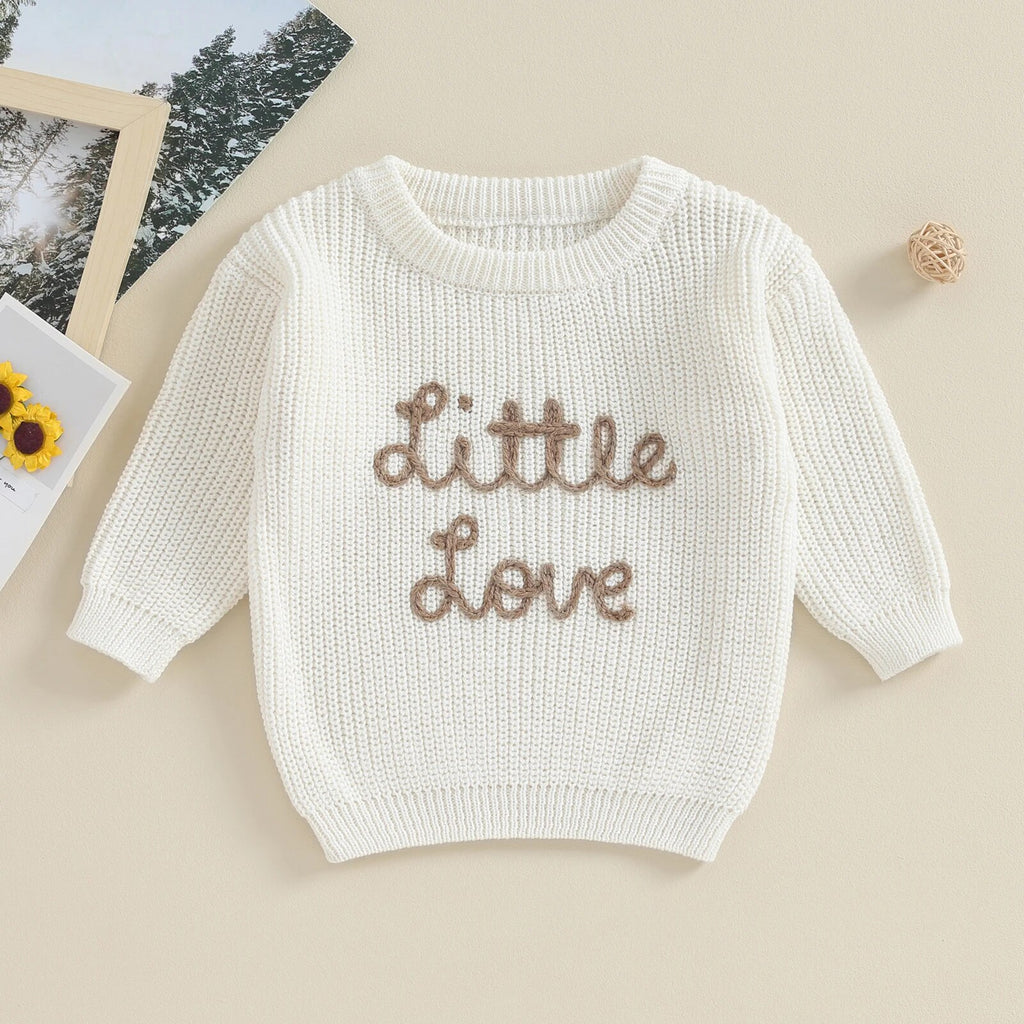 Little Love Knitted Embroidery Pullover