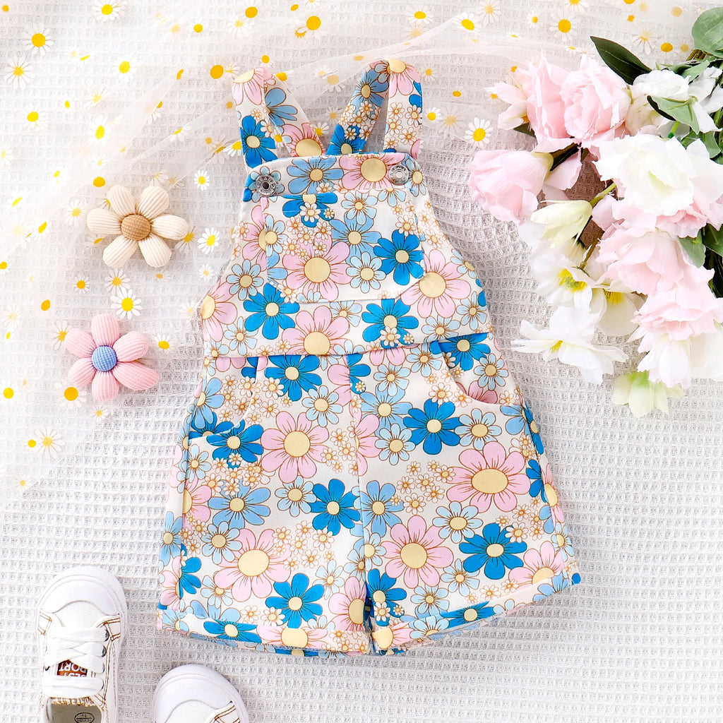 Floral Pastel Garland Dungarees
