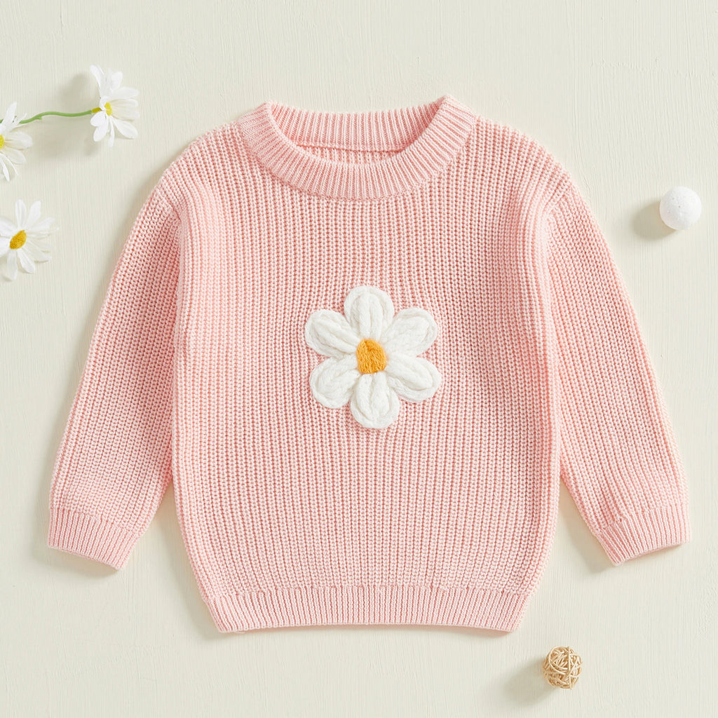 3D Flower Embroidery Pullover