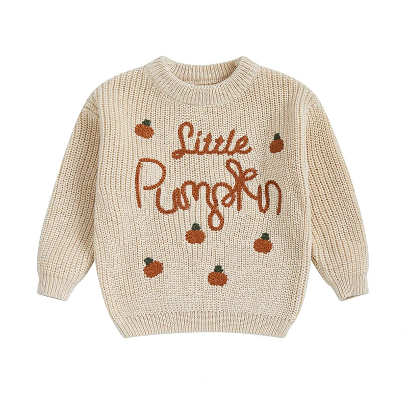 Little Pumpkin Embroidery Pullover