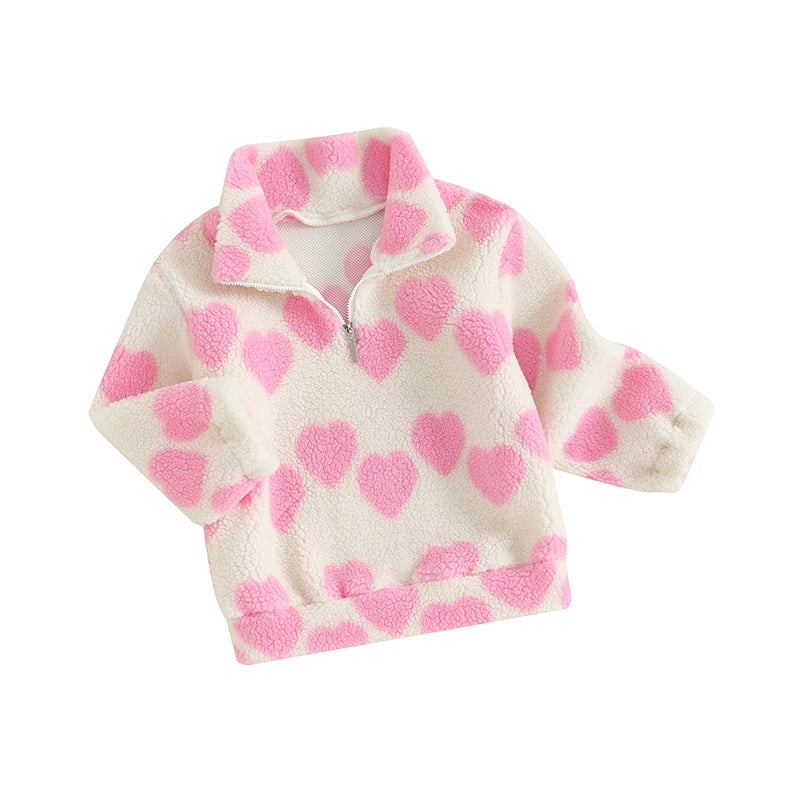 Pink Love Heart Fleece
