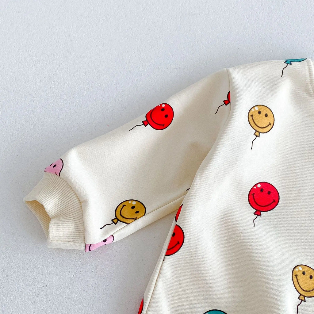 Smiley Balloon Print Tracksuit