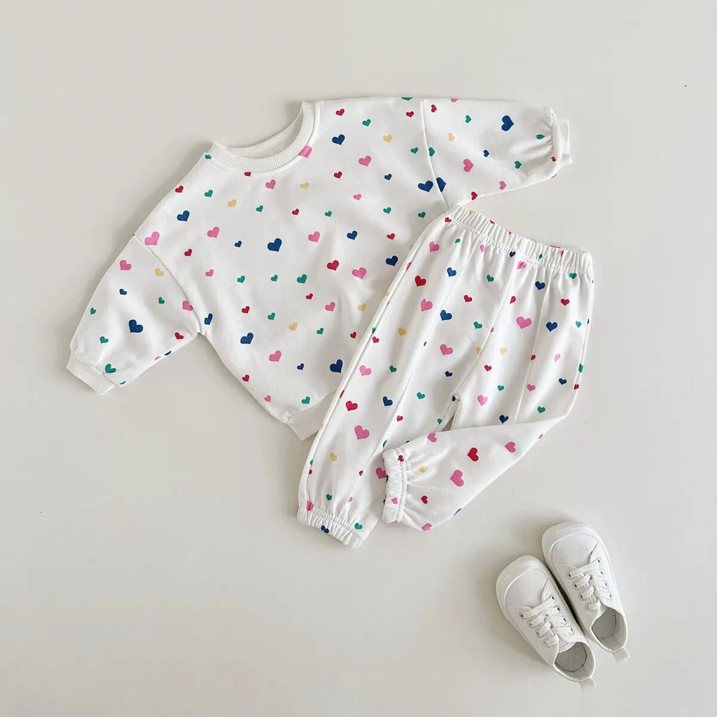 Heart Print Loungewear Set