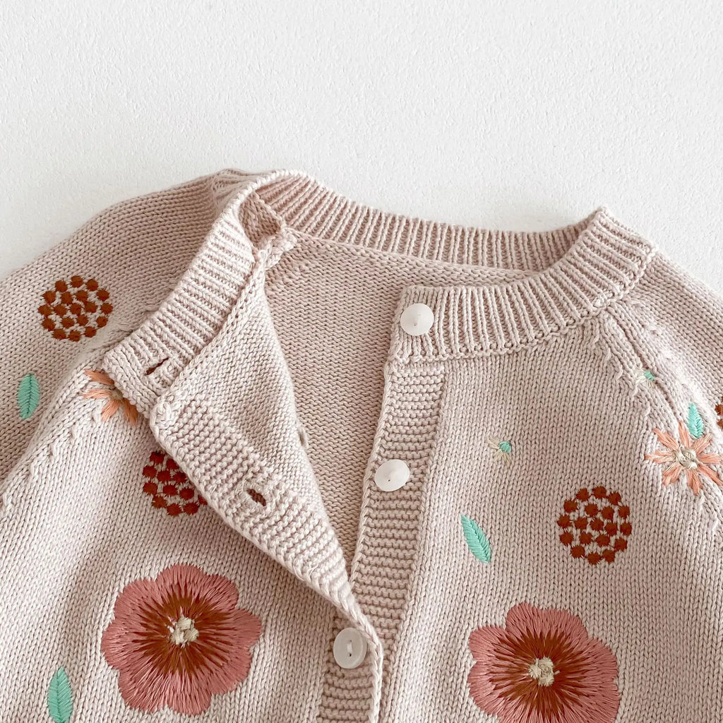 Embroidered Floral Vintage Cardigan