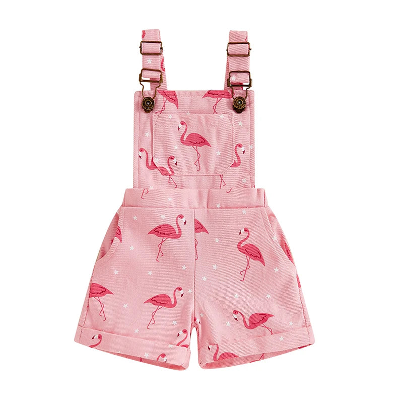 Flamingo Print Dungarees