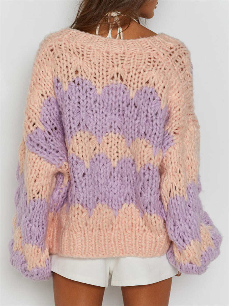 Oversized Women's Pastel Knit Cardigan