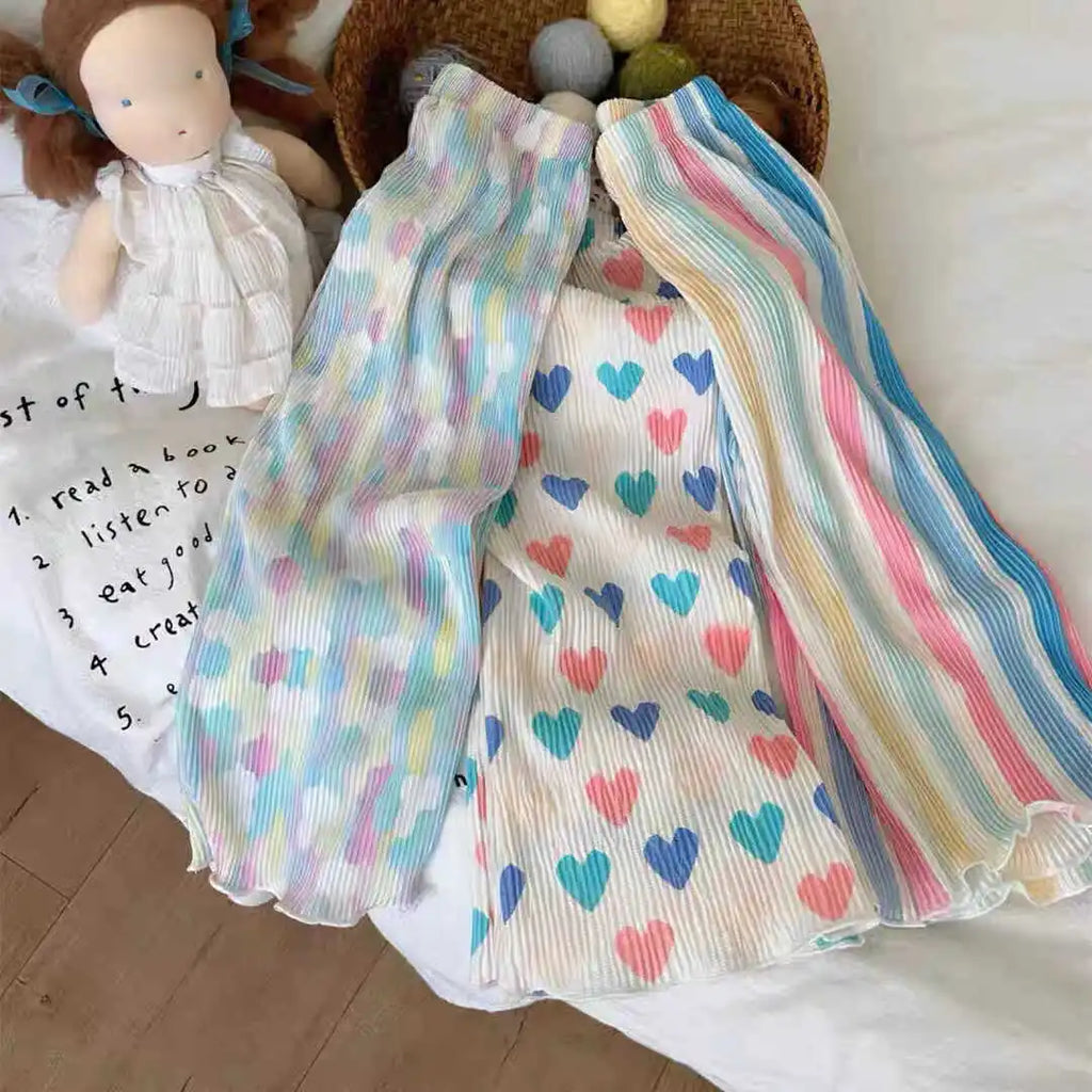 Wide Leg Patterned Trousers