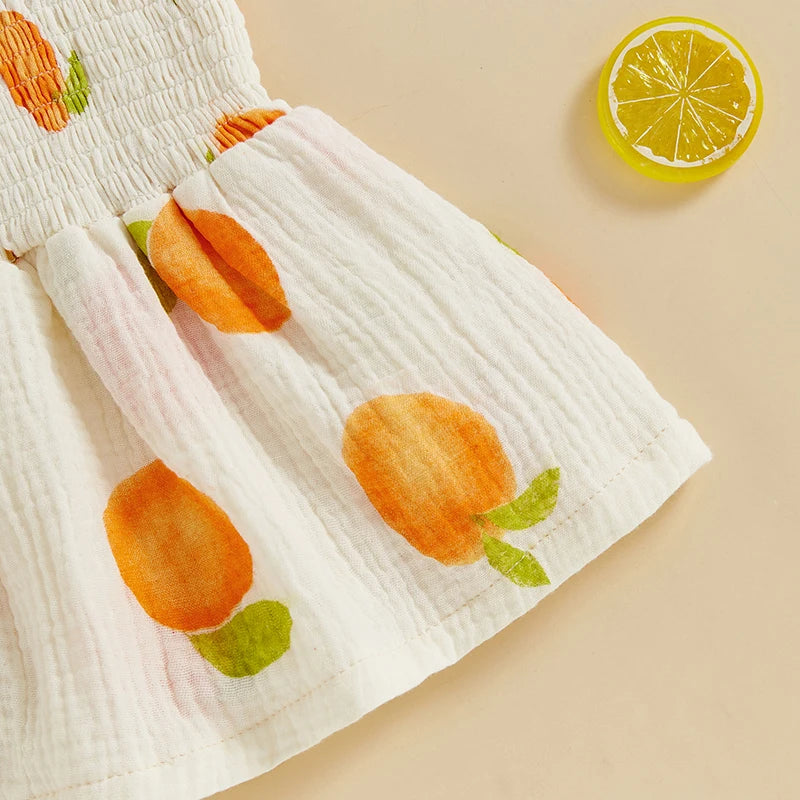 Orange Print Romper & Headband