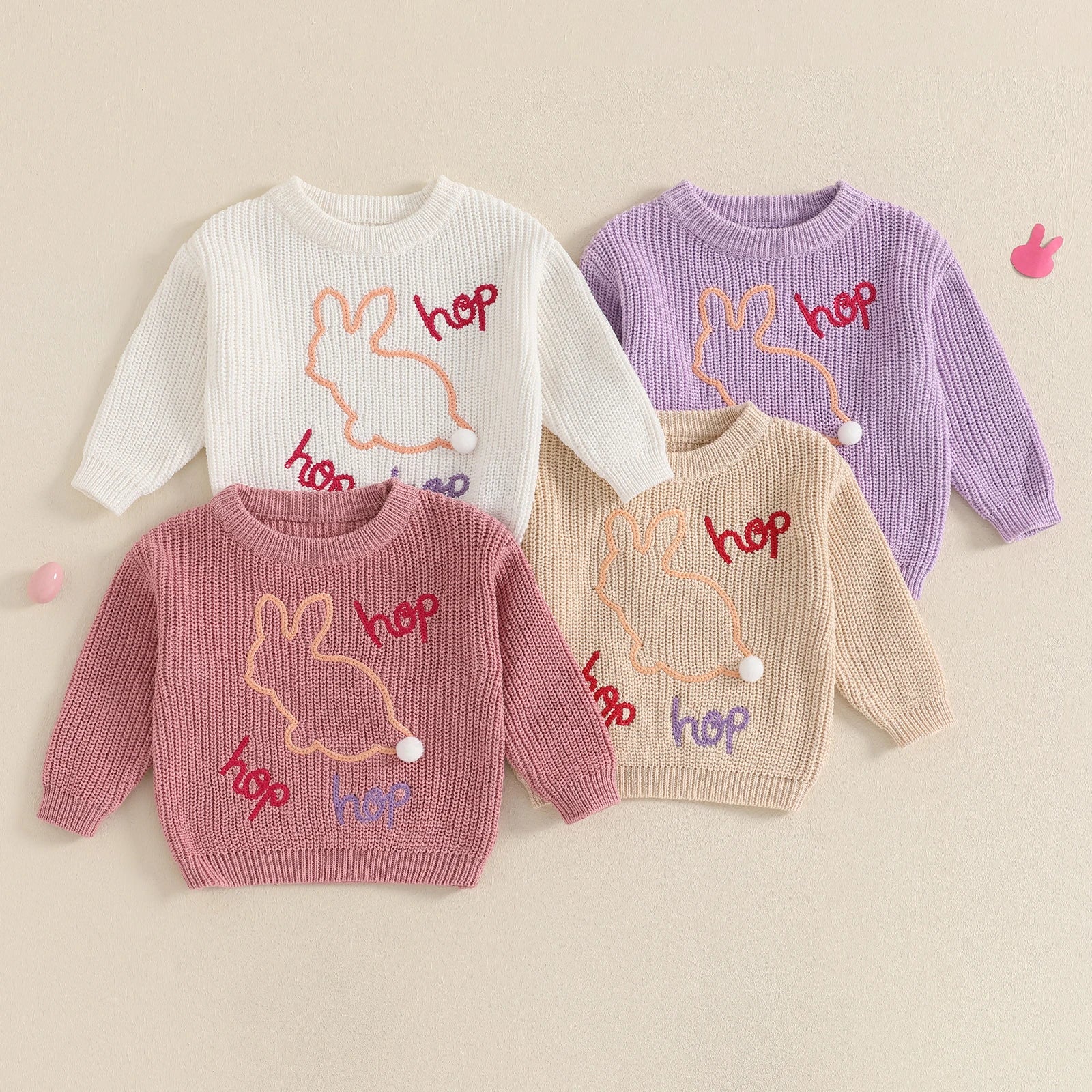 Hop Hop Hop Embroidery Pullover