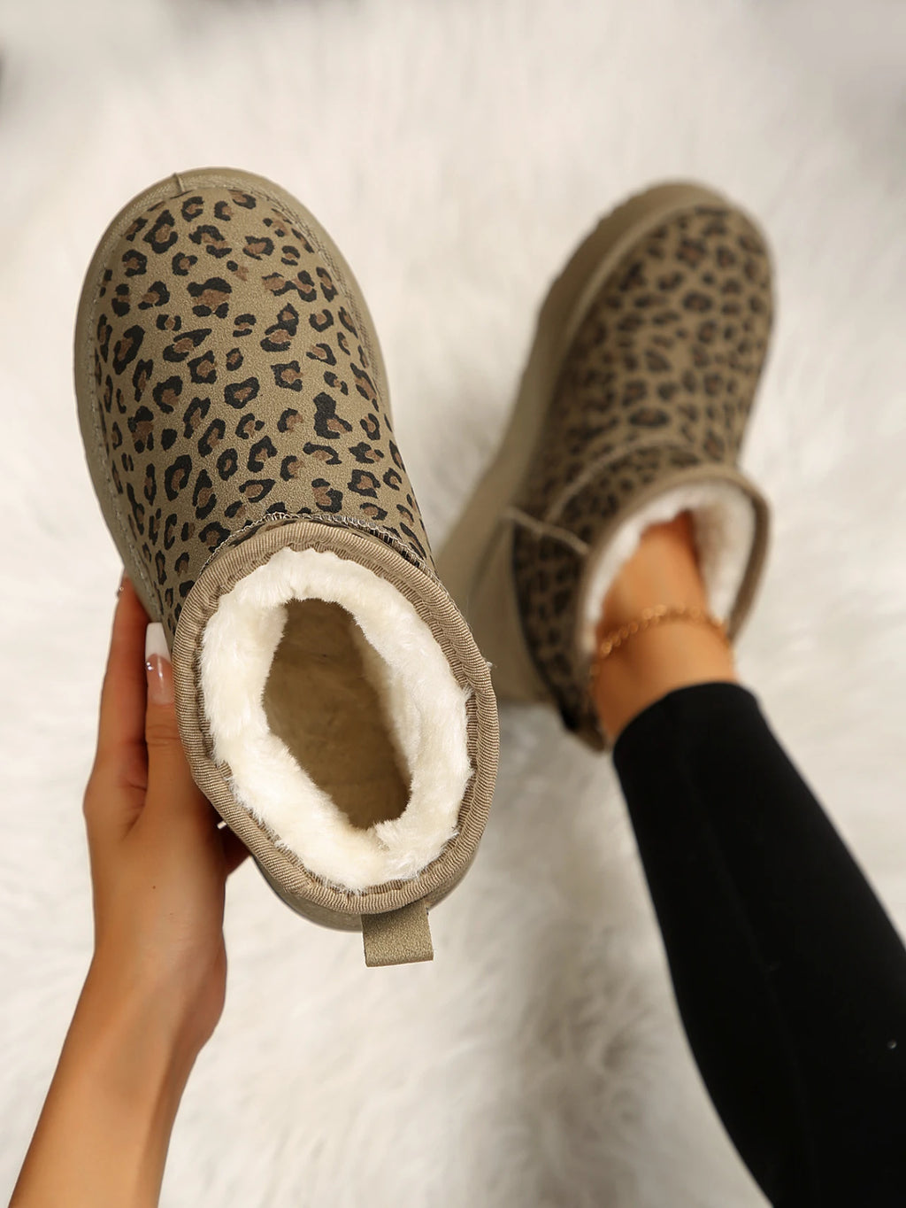 Womens Platform Leopard Print Boots