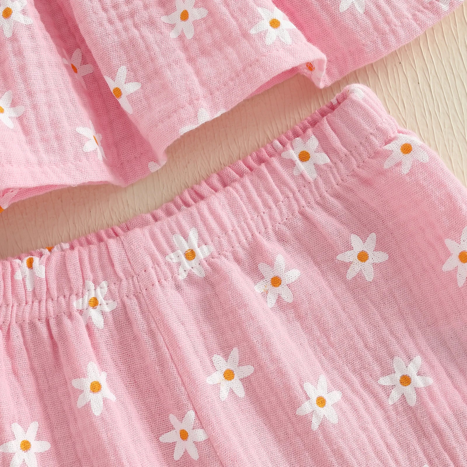 Daisy Print Tie-up Camisole & Trousers Set