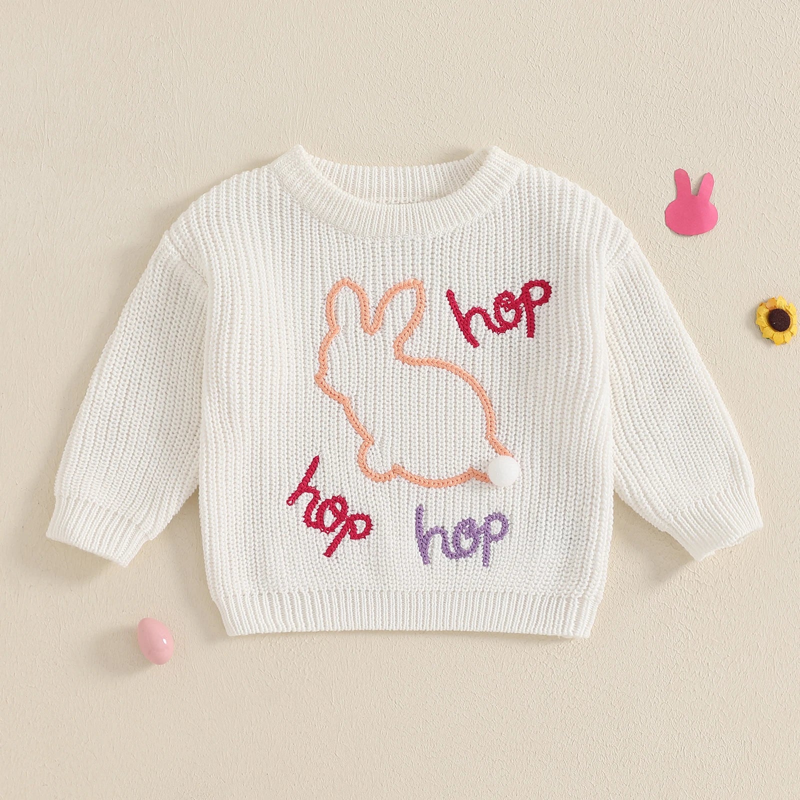 Hop Hop Hop Embroidery Pullover