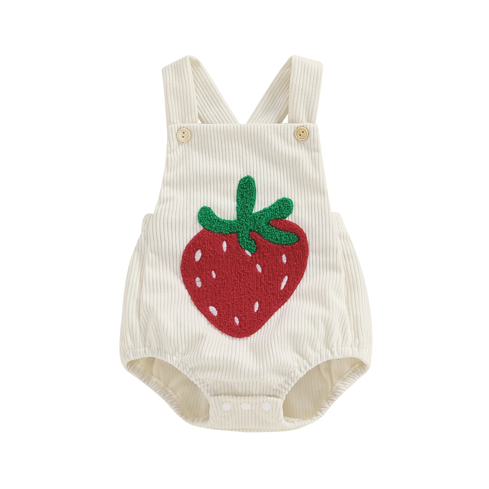 Corduroy Rainbow/Strawberry Romper