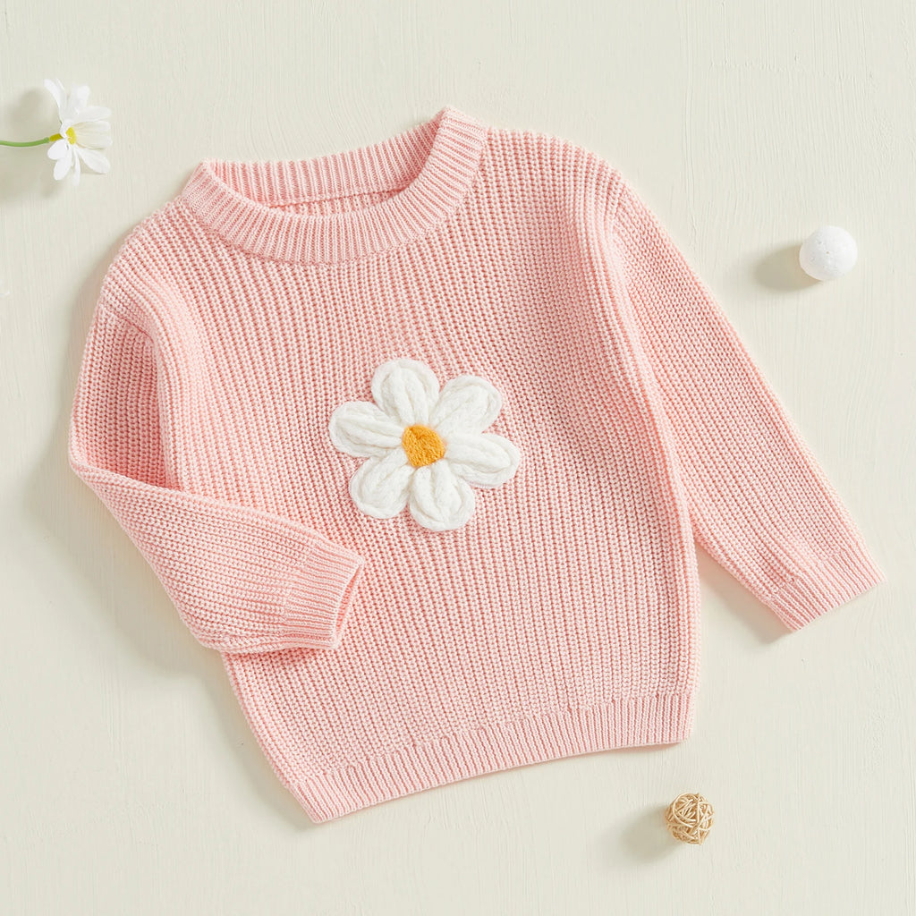 3D Flower Embroidery Pullover