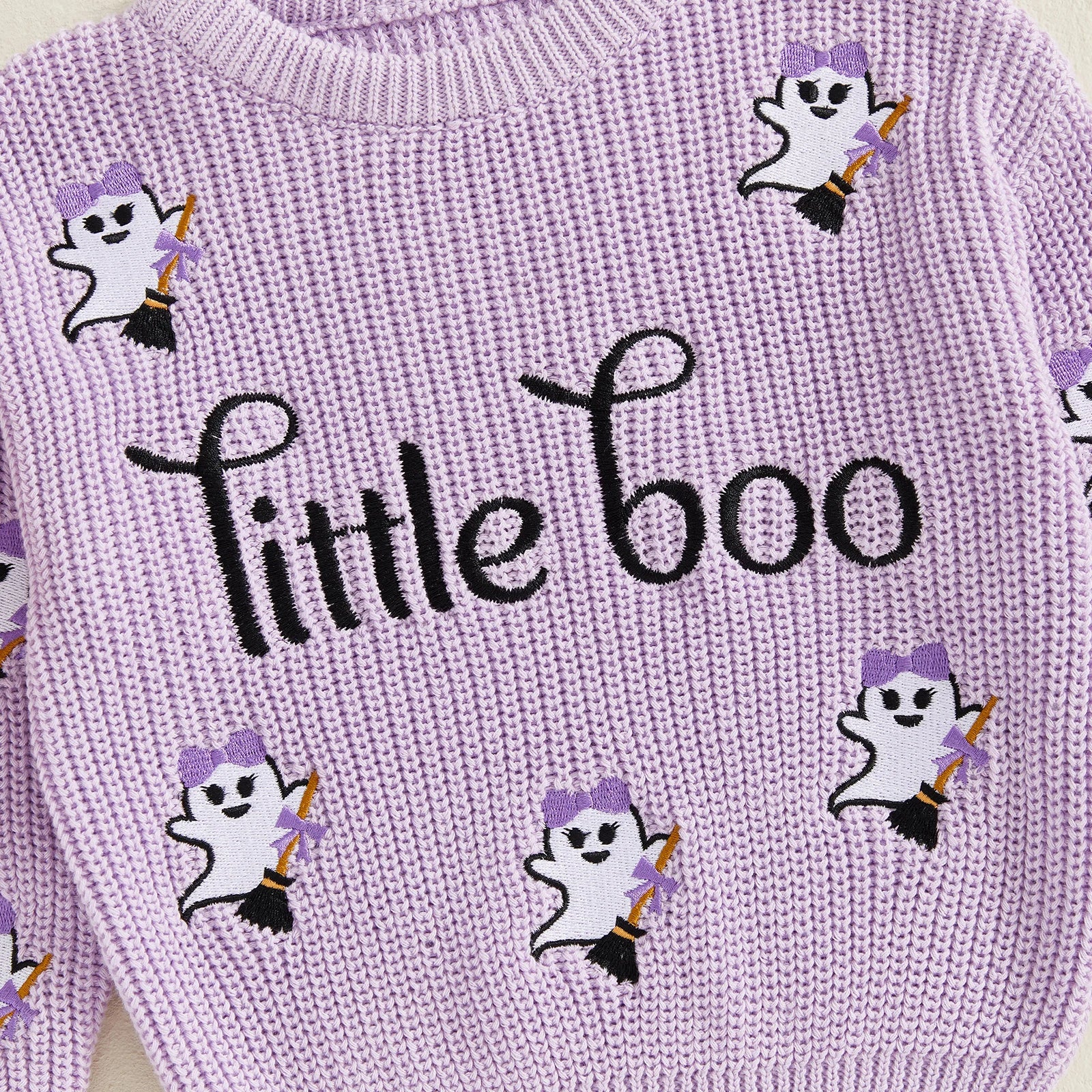 Little Boo Mini Ghost Embroidered Pullover