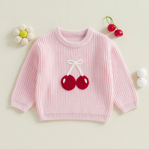 Cherry Embroidery Pullover