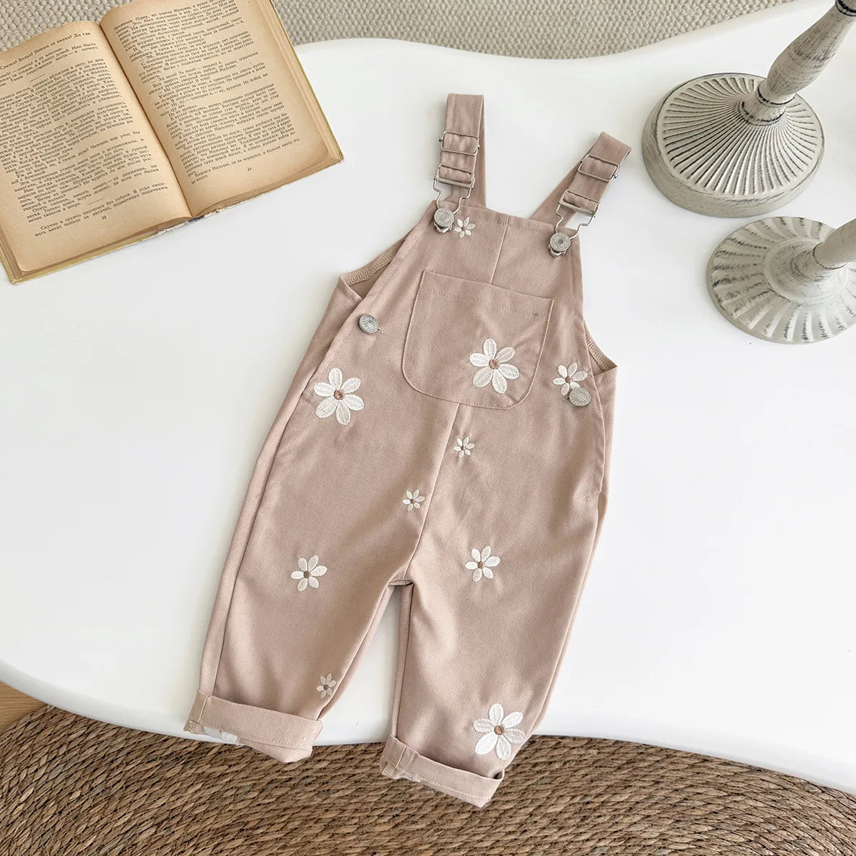 Daisy Embroidery Dungarees