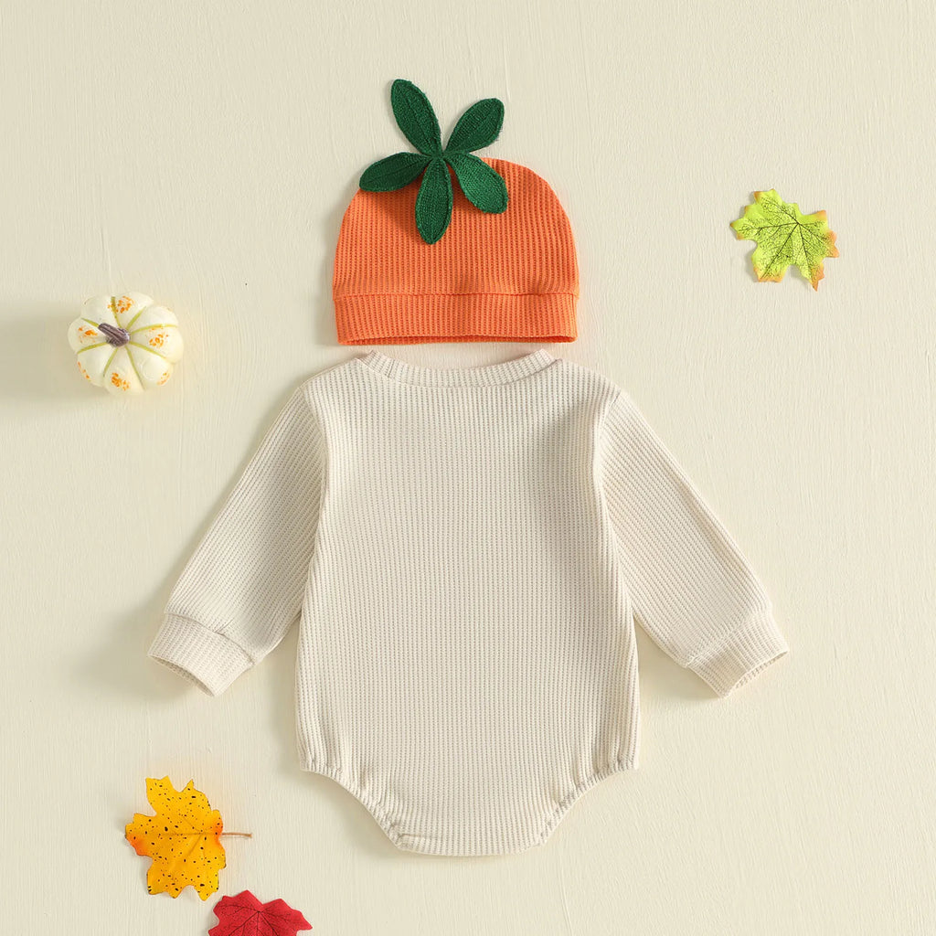 Mama's Little Pumpkin Romper & Hat Set