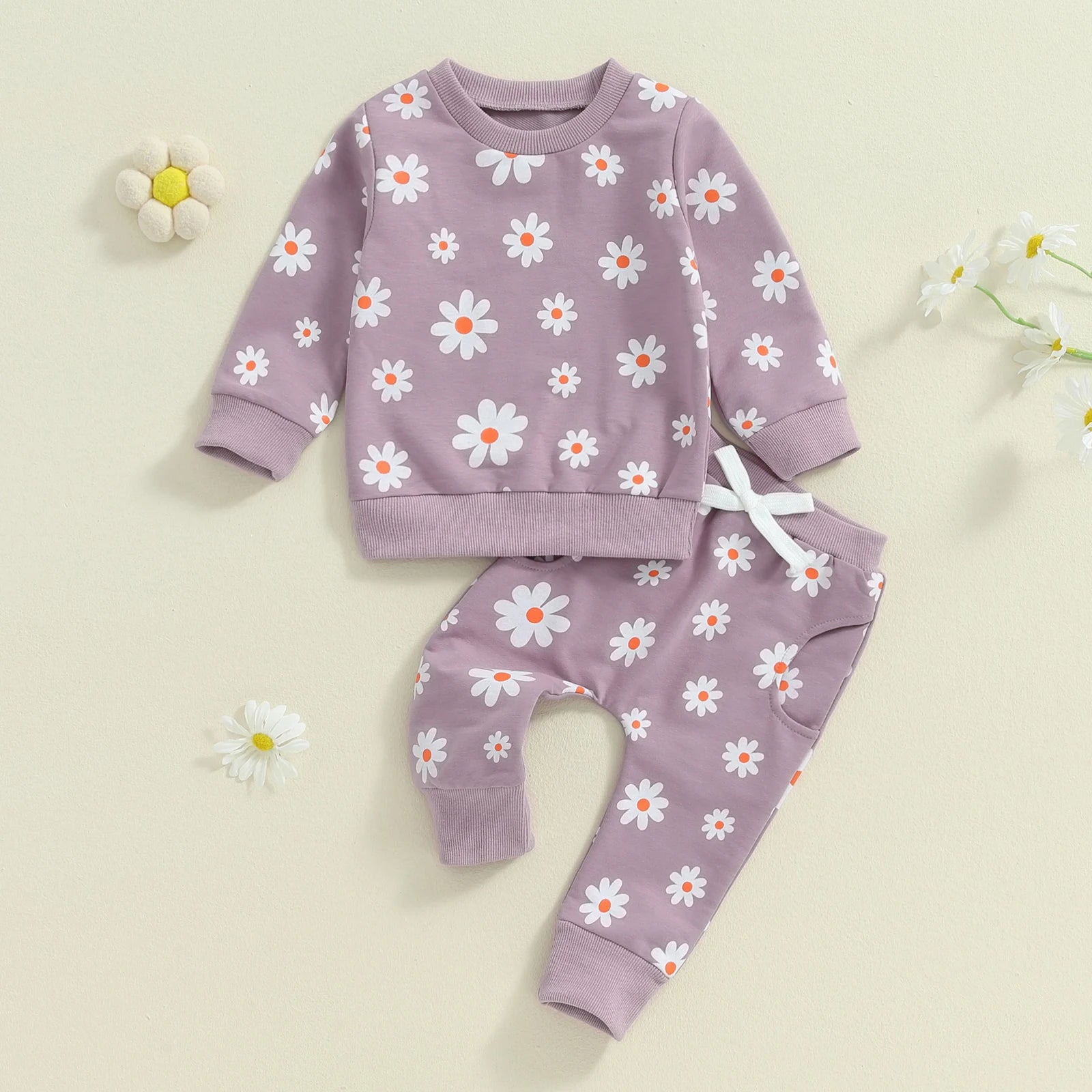 Dainty Daisy Print Loungewear Sets