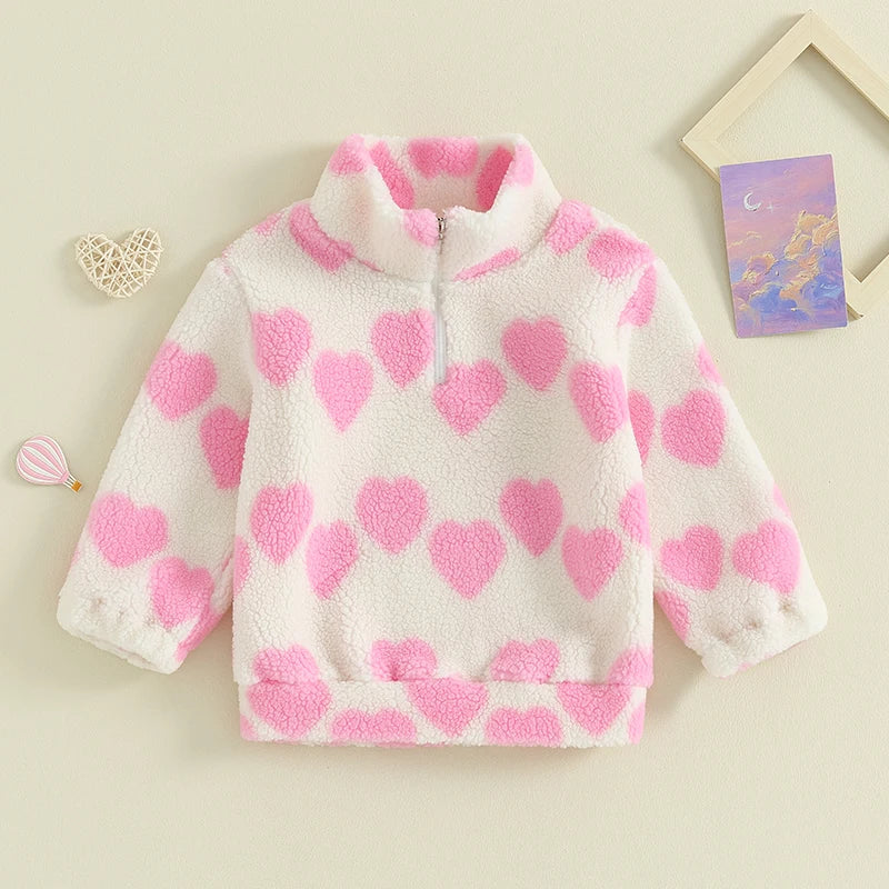 Pink Love Heart Fleece