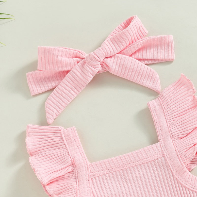 Cotton Candy Ribbed Ruffle Set