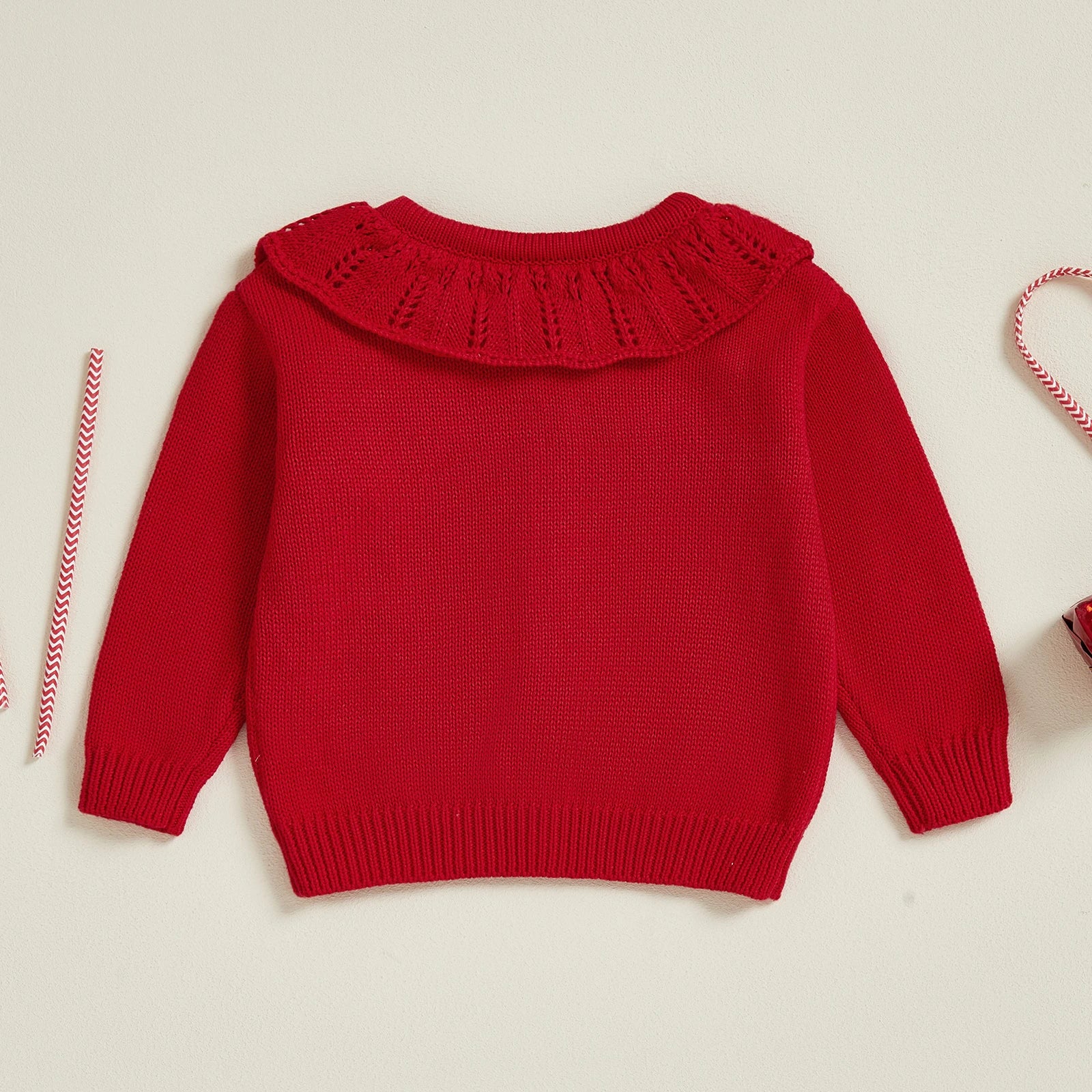 Candy Cane Embroidery Cardigan